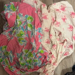 Lilly Pulitzer Pink and Green Floral crib Bedding Set